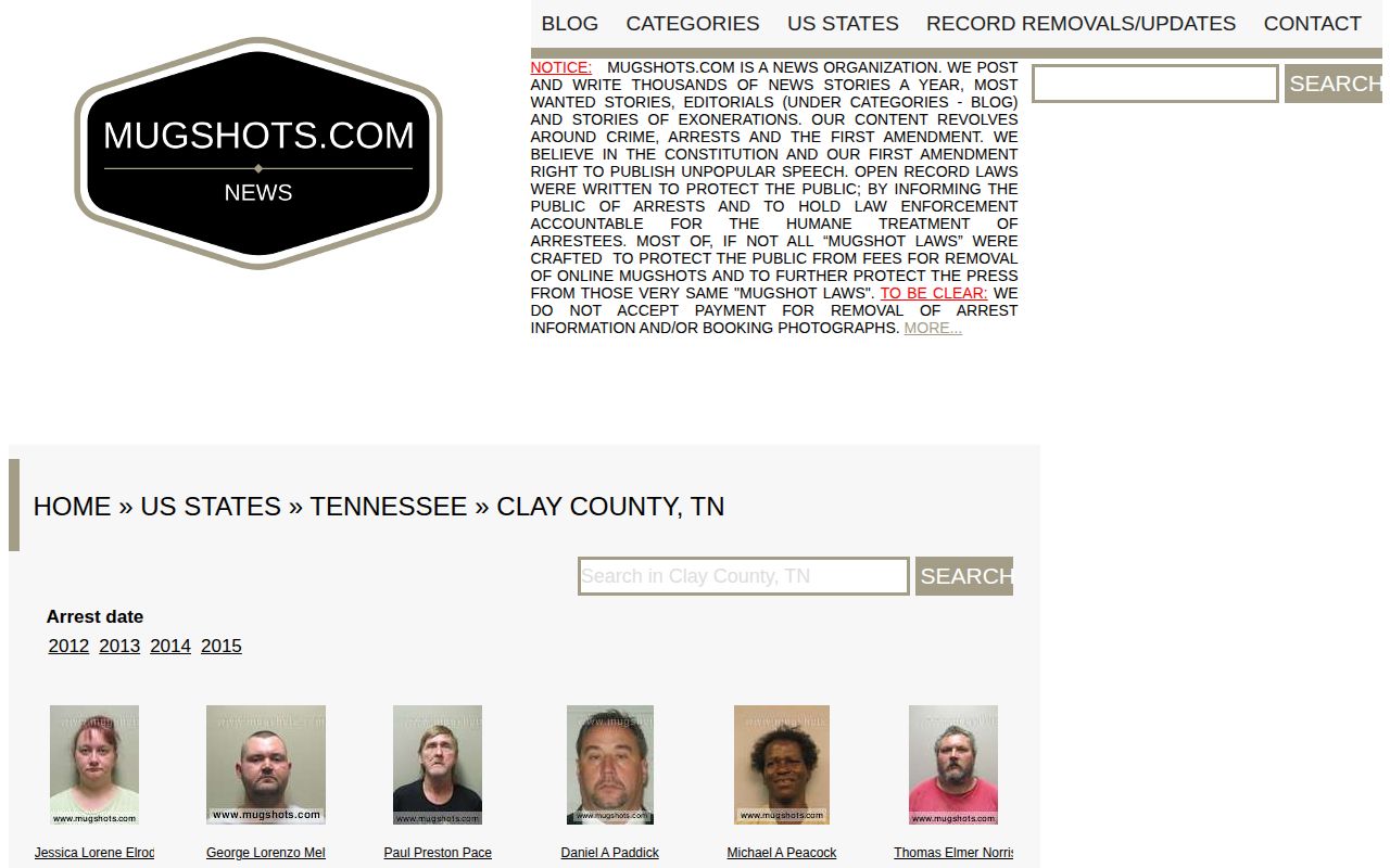 Unofficial Clay County multi-day booking section